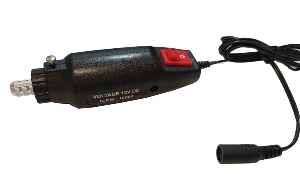 Mini-taladradora 12VDC 16.000 rpm, no se incluye alimentador 12V