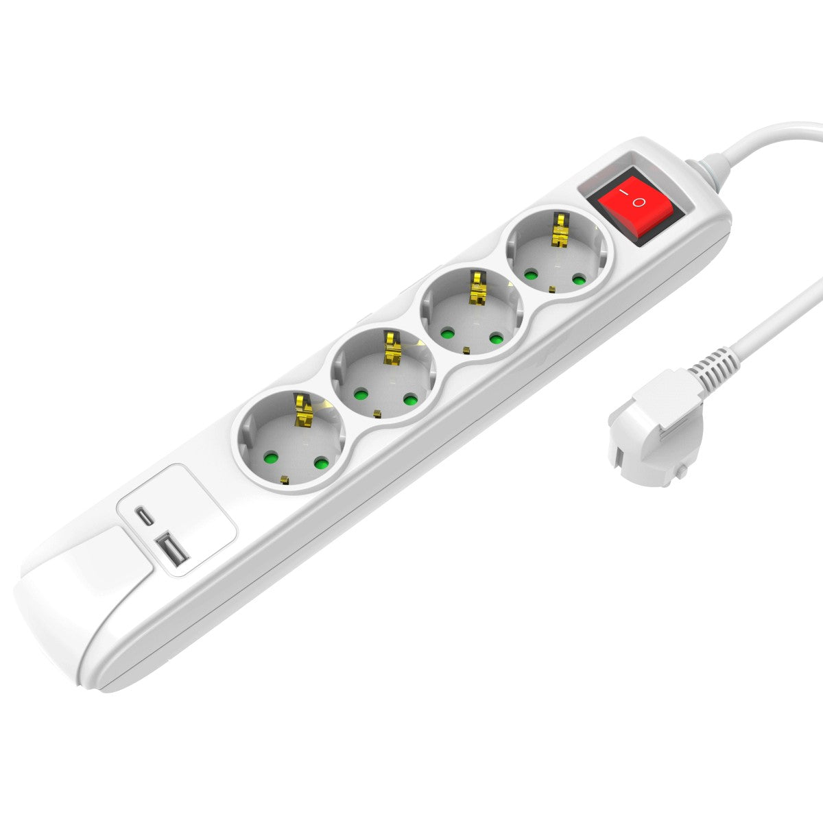 Base Eléctrica Múltiple 4 Tomas + USB + USB-C | 16A | 3680W | Cable 1,5 m