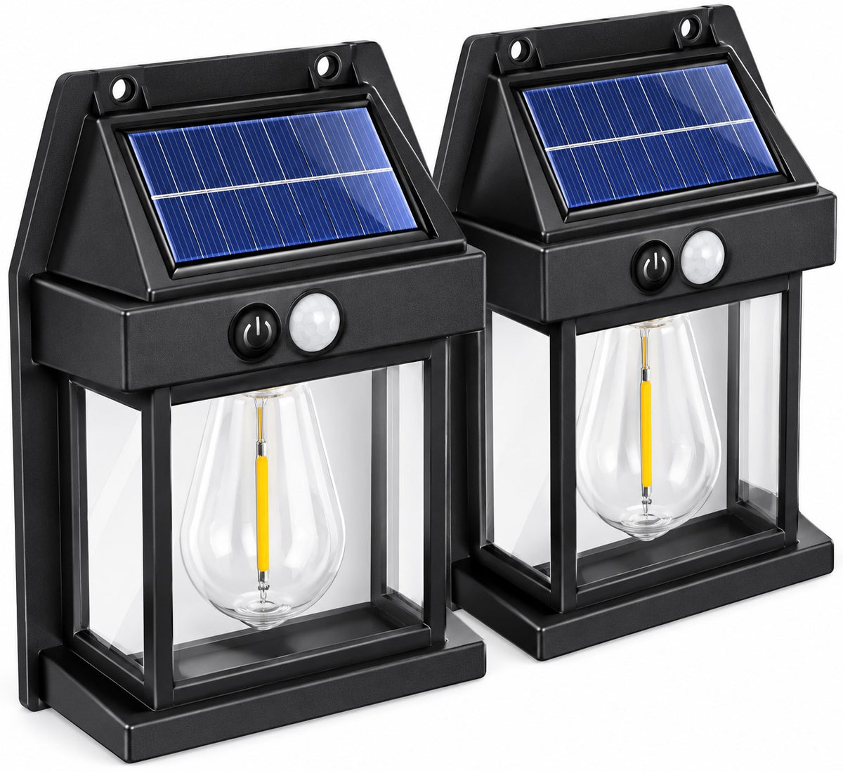Lámpara Solar de Pared con Sensor de Movimiento, Pack 2 Unidades| 600 lm | 4000K | 1800 mAh