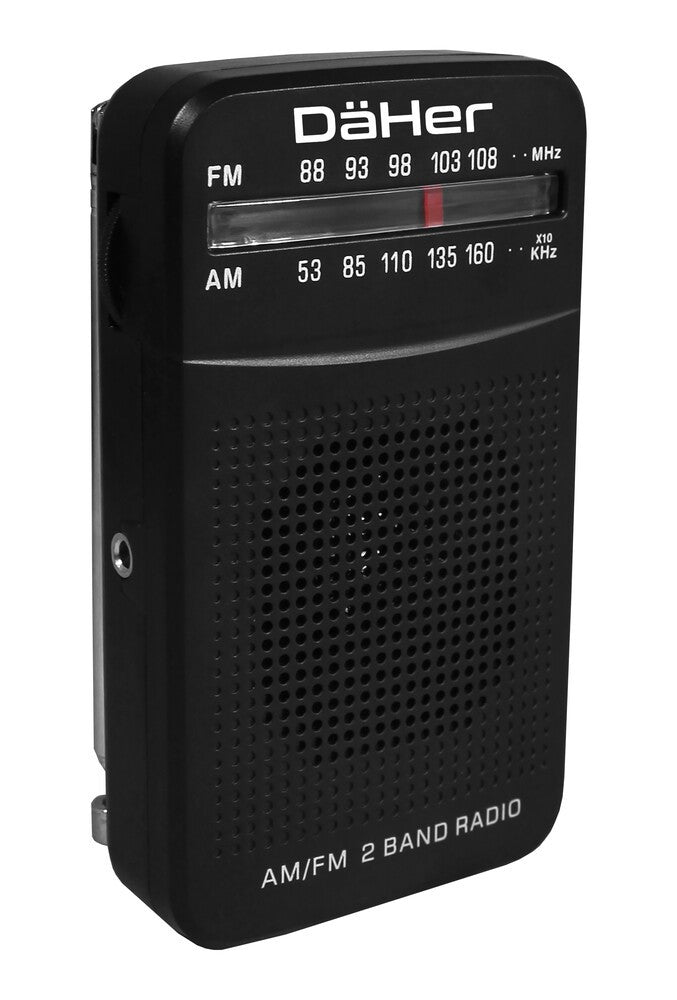Radio de bolsillo, AM-FM, portatil, analogica, 2 pilas AA