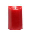 Vela LED cera decorativa 12,5cm, roja, recubrimiento de cera, funciona con pilas