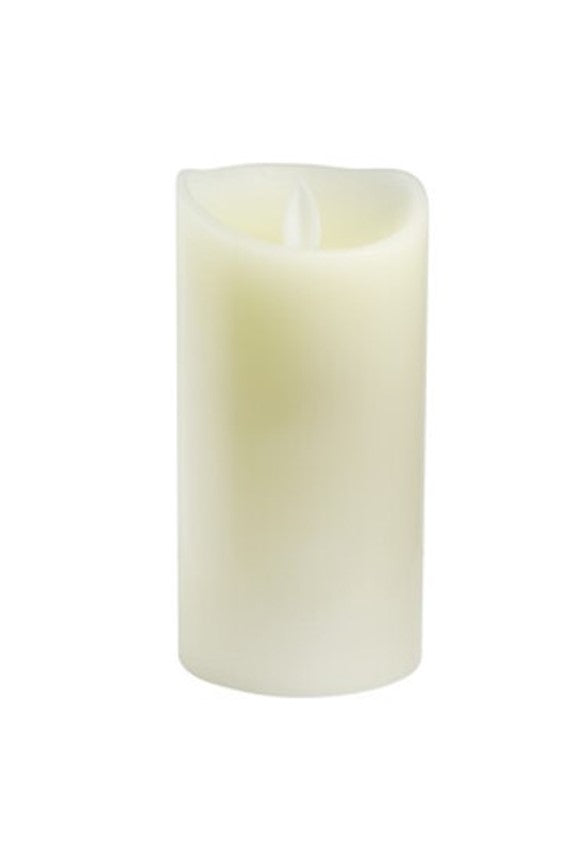 Vela LED cera decorativa 15 cm, marfil, recubrimiento de cera, funciona con pilas
