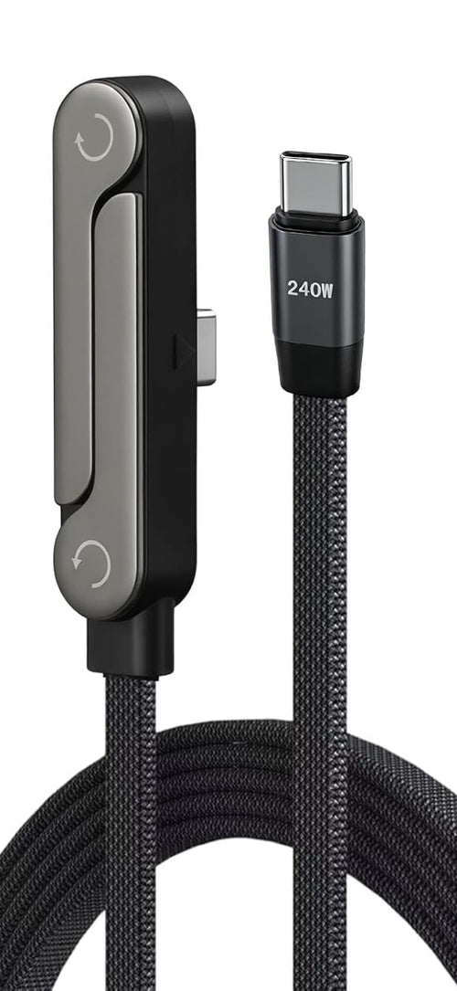 Cable de carga lateral, con soporte, Type C, 240W, carga rapida, moviles, ordenadores, Tablets, etc.