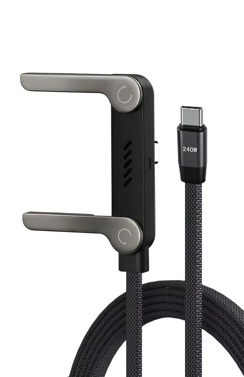 Cable de carga lateral, con soporte, Type C, 240W, carga rapida, moviles, ordenadores, Tablets, etc.