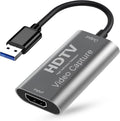 Capturadora de video, HDMI hembra (entrada) a USB A macho (salida) v3.0 con 20cm cable.