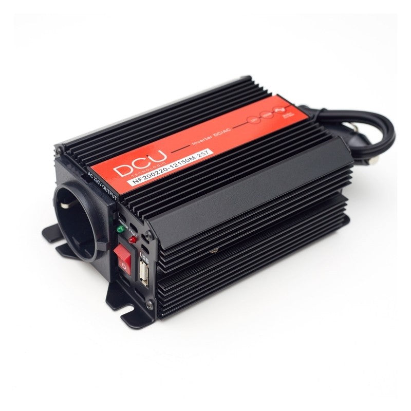 Inversor corriente 150W 12V a 230V, Profesional, Onda modificada, Toma encendedor
